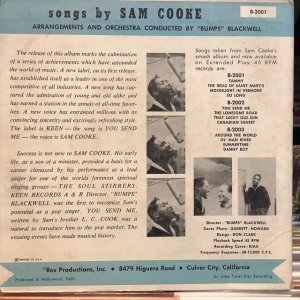 画像2: Sam Cooke / Songs By Sam Cooke Vol. 1