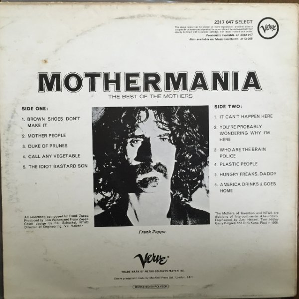 画像2: The Mothers Of Invention (Frank Zappa) / Mothermania (2)