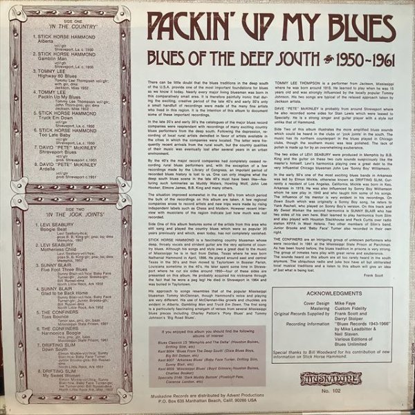 画像3: VA / Packin' Up My Blues (Blues Of The Deep South 1950-1961) (3)