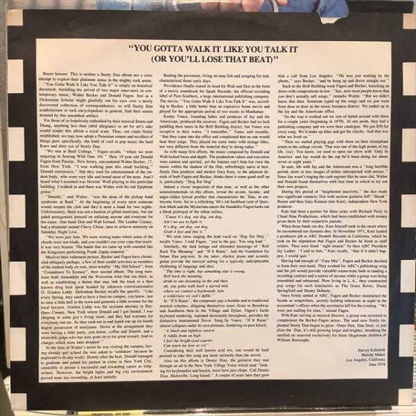 画像3: Donald Fagen, Walter Becker, Denny Diaz / You Gotta Walk It Like You Talk It (Or You'll Lose That Beat) (3)