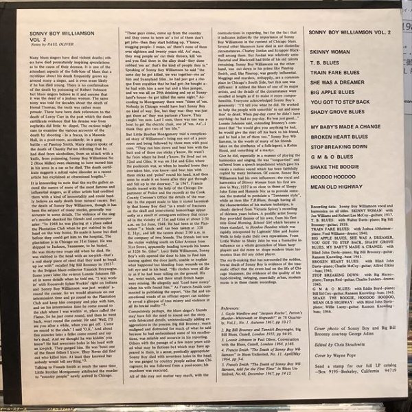 画像2: Sonny Boy Williamson / Blues Classics By Sonny Boy Williamson Volume 2  (2)