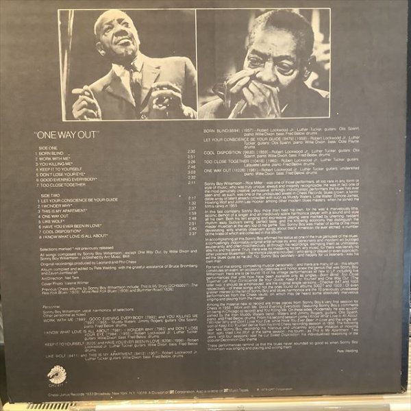 画像2: Sonny Boy Williamson / One Way Out (2)