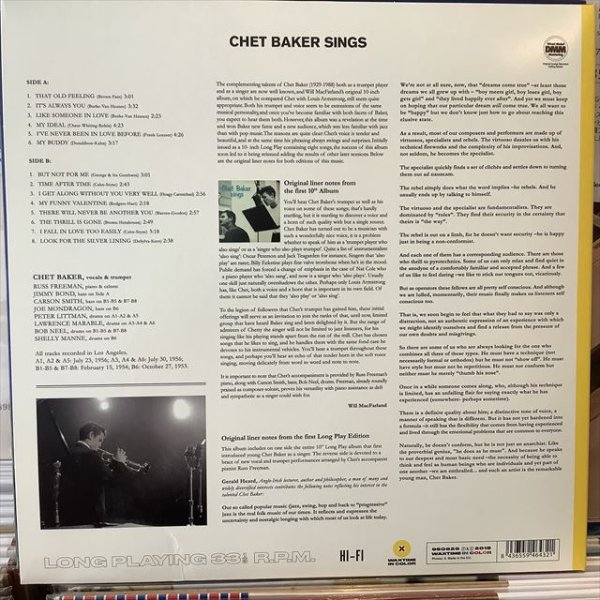 画像2: Chet Baker / Chet Baker Sings (2)